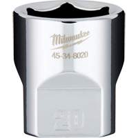 Douille m&eacute;trique avec c&ocirc;t&eacute;s Four Flats, 20 mm, Prise 3/8", 6 pans Ottawa Fastener Supply