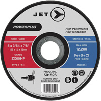 ZX46HP PowerPlus Cut-Off Wheel, 7" x 1/16", 7/8" Arbor, Type 1, 8500 RPM Ottawa Fastener Supply