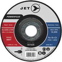 A60T PowerPlus Cut-Off Wheel, 5" x 3/64", 7/8" Arbor, Type 27, 12200 RPM Ottawa Fastener Supply