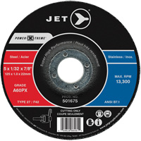 A60PX Power-Xtreme Cut-Off Wheel, 4-1/2" x 3/64", 7/8" Arbor, Type 27, 13300 RPM Ottawa Fastener Supply