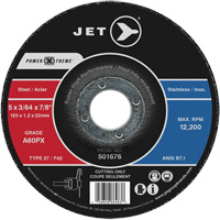 A60PX Power-Xtreme Cut-Off Wheel, 5" x 3/64", 7/8" Arbor, Type 27, 12200 RPM Ottawa Fastener Supply