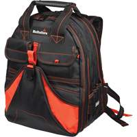 Deluxe Tool Backpack, Black/Red, Ballistic/Polyester Ottawa Fastener Supply