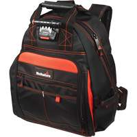 Lighted Tool Backpack, Black/Red, Ballistic/Polyester Ottawa Fastener Supply