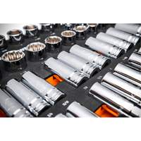 Master SAE Socket Set in Foam Storage Tray, 60 Pcs, 1/2" Drive Size, Deep Ottawa Fastener Supply