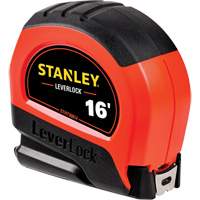 High-Visibility LEVERLOCK&reg; Tape Measure, 16', Imperial Graduations Ottawa Fastener Supply