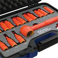 3/8" Drive SAE & Metric Hex Bit Insulated Socket and Attachment Set, 1000 V, 16 Pcs Ottawa Fastener Supply