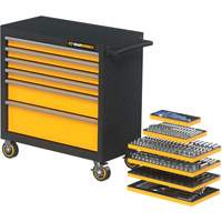 MEGAMOD Metric Mechanics Tool Set in Modular Foam Trays with Rolling Cabinet, 358 Pieces Ottawa Fastener Supply