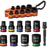 Grab-And-Go Impact Socket Set, SAE, 10 Pcs, Impact, 3/8" Drive Size Ottawa Fastener Supply