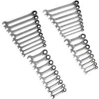 72-Tooth 12 Point Standard & Stubby Wrench Set, Ratcheting Combination, 34 Pieces, Imperial and Metric Ottawa Fastener Supply