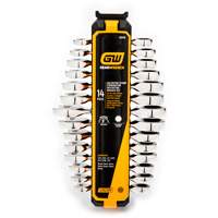 72-Tooth 12 Point Stubby Wrench Set, Ratcheting Combination, 14 Pieces, Imperial and Metric Ottawa Fastener Supply