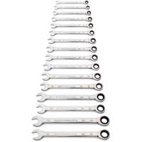 90-Tooth 12 Point Wrench Set, Ratcheting Combination, 16 Pieces, Metric Ottawa Fastener Supply