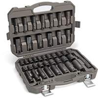 6 Point SAE/Metric Socket Set, 44 Pcs, Impact, 1/2" Drive Size, Deep Ottawa Fastener Supply