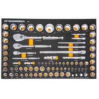 1/4", 3/8" & 1/2" 90-Tooth SAE/Metric Mechanics Tool Set with Foam Storage Tray Ottawa Fastener Supply