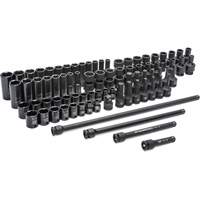 6 Point SAE/Metric Master Socket Set, 80 Pcs, Impact, 3/8" Drive Size, Deep Ottawa Fastener Supply