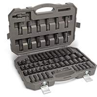 6 Point SAE/Metric Master Socket Set, 80 Pcs, Impact, 3/8" Drive Size, Deep Ottawa Fastener Supply