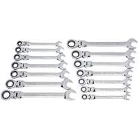72-Tooth 12 Point Wrench Set, Flex Head/Ratcheting Combination, 14 Pieces, Imperial and Metric Ottawa Fastener Supply