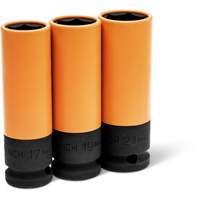 Metric High-Strength Wheel Protector Socket Set, 3 Pcs, Impact, 1/2" Drive Size, Deep Ottawa Fastener Supply