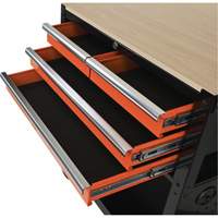Utility Cart, 4 Drawers, Black/Orange Ottawa Fastener Supply