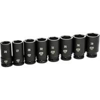 6 Point SAE Socket Set, 8 Pcs, Impact, 3/4" Drive Size, Deep Ottawa Fastener Supply