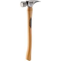 Titanium Smooth Face Hammer with Curved Hickory Handle, 14 oz., Wood Handle, 18" L Ottawa Fastener Supply