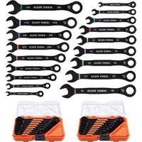 Wrench Set, Ratcheting Combination, 18 Pieces, Imperial and Metric Ottawa Fastener Supply