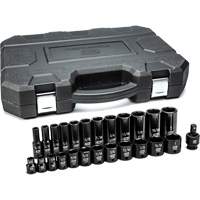 Jeu de douilles SAE &agrave; 6 pans, 25 Mcx, Chocs, Prise de 3/8", Profond Ottawa Fastener Supply