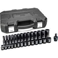 Jeu de douilles m&eacute;triques &agrave; 6 pans, 29 Mcx, Chocs, Prise de 3/8", Profond Ottawa Fastener Supply