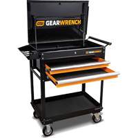 Utility Cart, 2 Drawers, 32-1/2" W x 42" H, Black/Orange Ottawa Fastener Supply
