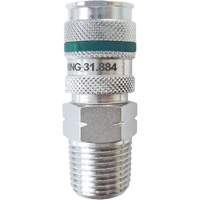 QUIKSILVER Ultraflo 7.8 mm Quick Coupler, Zinc-Plated Steel, 1/2", Male NPT, 362 PSI Ottawa Fastener Supply