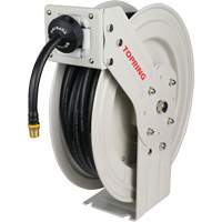 MAXREEL Single-Arm Automatic Rewind L Hose Reel with Rubber Hose, Air, 3/8" x 50', Single Hose, 250 PSI Ottawa Fastener Supply
