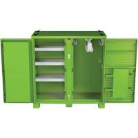 Ventilated Onsite PPE Storage Cabinet, Steel, High-Visibility Lime Green Ottawa Fastener Supply