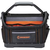 14" Tradesman Open Top Tool Bag, 1680 Denier/Polyester, 25 Pockets, Black/Grey/Orange Ottawa Fastener Supply