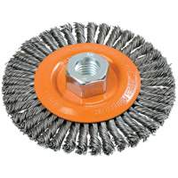 Brosse &agrave; fils nou&eacute;s pour cordons de soudure, Dia. 4-1/2", Fils 0,02", Arbre 5/8"-11, Acier Ottawa Fastener Supply