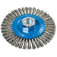 Brosse &agrave; fils nou&eacute;s pour cordons de soudure, Dia. 4-1/2", Fils 0,02", Arbre 5/8"-11, Aluminium/Acier inoxydable Ottawa Fastener Supply