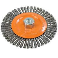 Brosse &agrave; fils nou&eacute;s pour cordons de soudure, Dia. 6", Fils 0,02", Arbre 5/8"-11, Acier Ottawa Fastener Supply