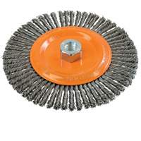 Brosse &agrave; fils nou&eacute;s pour cordons de soudure, Dia. 6-7/8'', Fils 0,02", Arbre 5/8"-11, Acier Ottawa Fastener Supply