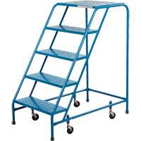 Rolling Step Ladder, 5 Steps, 18" Step Width, 46" Platform Height, Steel Ottawa Fastener Supply