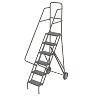 Steel Rolling Ladder, 6 Steps, 16" Step Width, 60" Platform Height, Steel Ottawa Fastener Supply