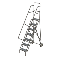 Steel Rolling Ladder, 7 Steps, 16" Step Width, 70" Platform Height, Steel Ottawa Fastener Supply
