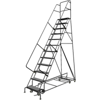 All Directional Rolling Ladder, 12 Steps, 24" Step Width, 120" Platform Height, Steel VC545 | Ottawa Fastener Supply
