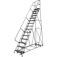 All Directional Rolling Ladder, 15 Steps, 24" Step Width, 150" Platform Height, Steel VC548 | Ottawa Fastener Supply