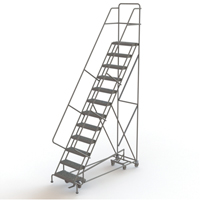 All Directional Rolling Ladder, 12 Steps, 24" Step Width, 120" Platform Height, Steel VC555 | Ottawa Fastener Supply