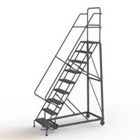 Heavy Duty Rolling Ladder, 9 Steps, 24" Step Width, 90" Platform Height, Steel Ottawa Fastener Supply