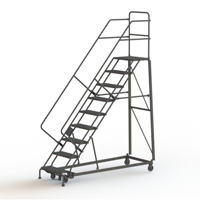 Heavy Duty Safety Slope Ladder, 9 Steps, Perforated, 50° Incline, 90" High Ottawa Fastener Supply