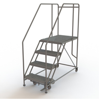 Mobile Work Platform, Steel, 4 Steps, 40" H, 35" D, 24" Step, Serrated Ottawa Fastener Supply