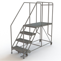 Mobile Work Platform, Steel, 4 Steps, 40" H, 47" D, 24" Step, Serrated Ottawa Fastener Supply