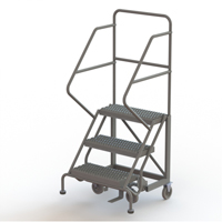 Safety Slope Rolling Ladder, 3 Steps, Serrated, 50° Incline, 30" High Ottawa Fastener Supply