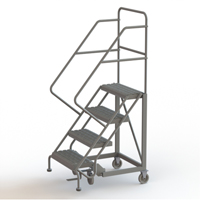 Safety Slope Rolling Ladder, 4 Steps, Serrated, 50° Incline, 40" High Ottawa Fastener Supply
