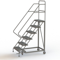 Safety Slope Rolling Ladder, 6 Steps, Serrated, 50° Incline, 60" High Ottawa Fastener Supply