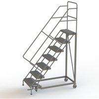 Safety Slope Rolling Ladder, 7 Steps, Serrated, 50° Incline, 70" High Ottawa Fastener Supply